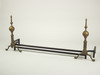 Appraisal: ANDIRON SET - th C brass andirons on iron frame