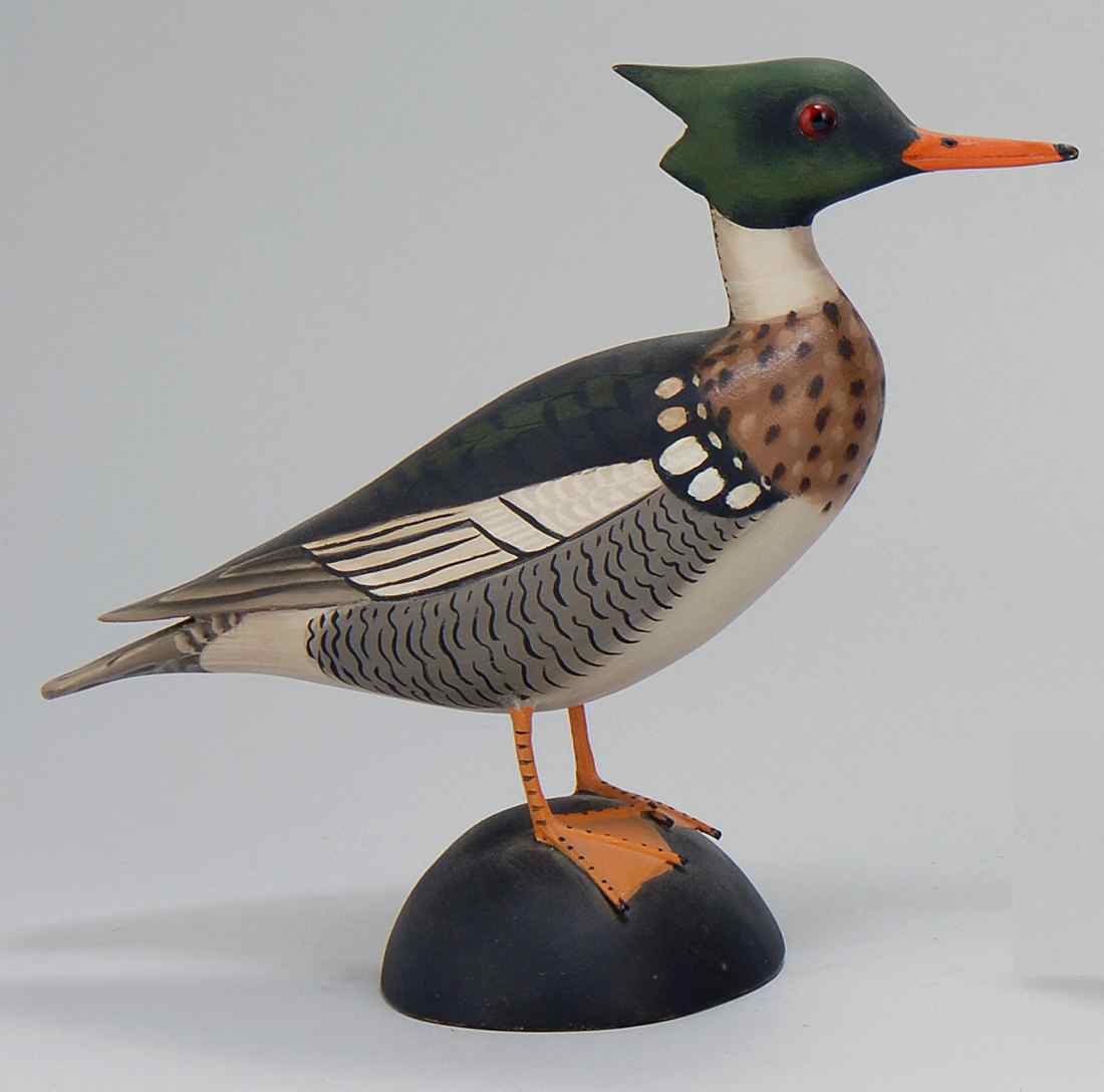 Appraisal: OVERSIZE MINIATURE RED-BREASTED MERGANSER DRAKE By James Lapham of Dennisport