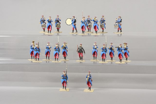 Appraisal: Lot of metal figures representing French Infantry Bandsmen matte finish