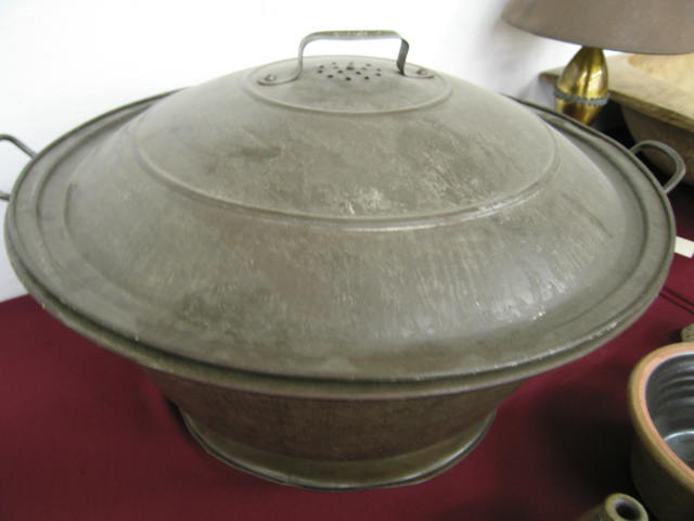 Appraisal: Early Large Tin Covered Dough Bin