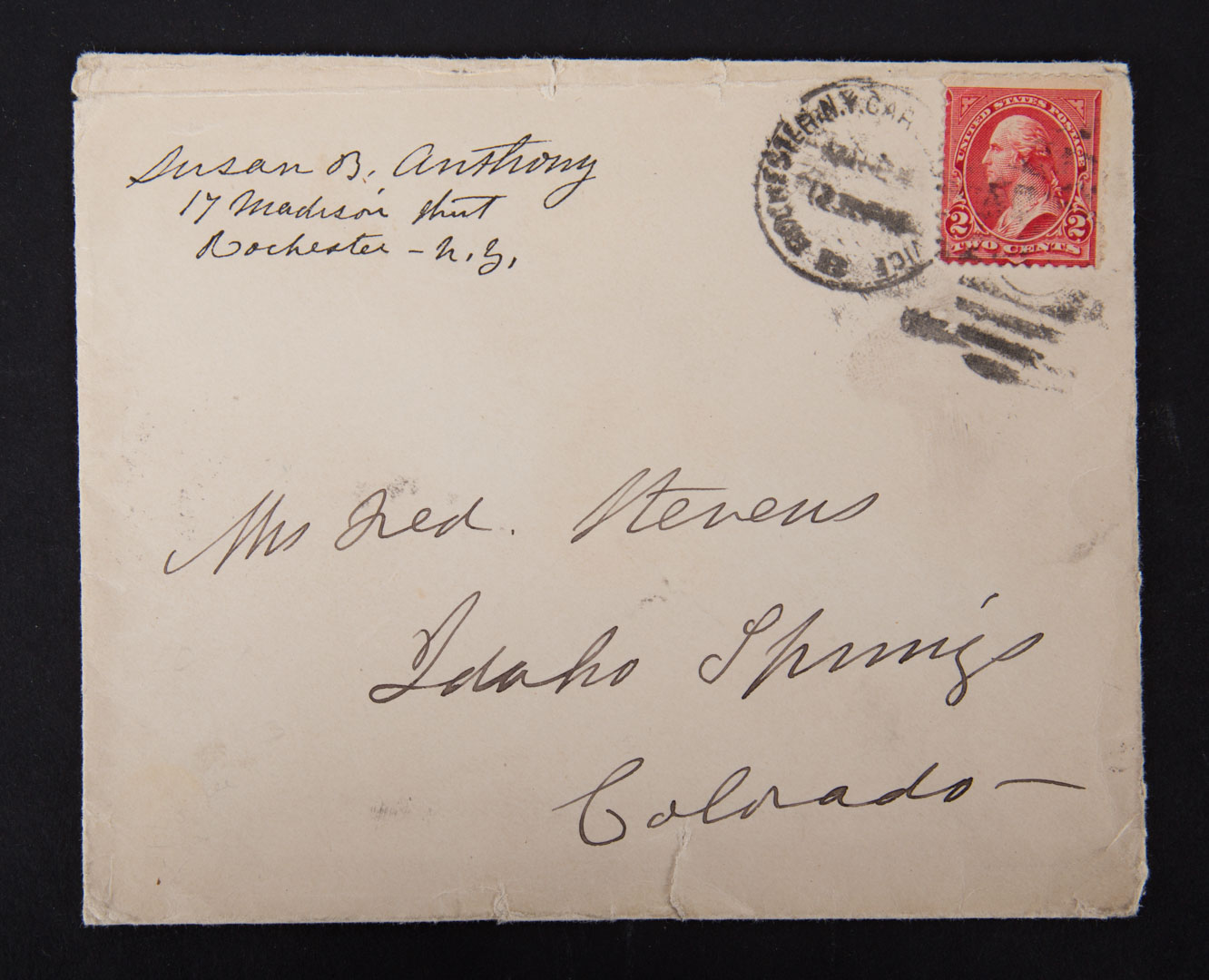 Appraisal: Autograph Susan B Anthony - Cover Condition very good