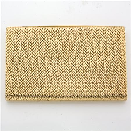 Appraisal: Gold Basket Weave Cigarette Case Van Cleef Arpels Estimate -