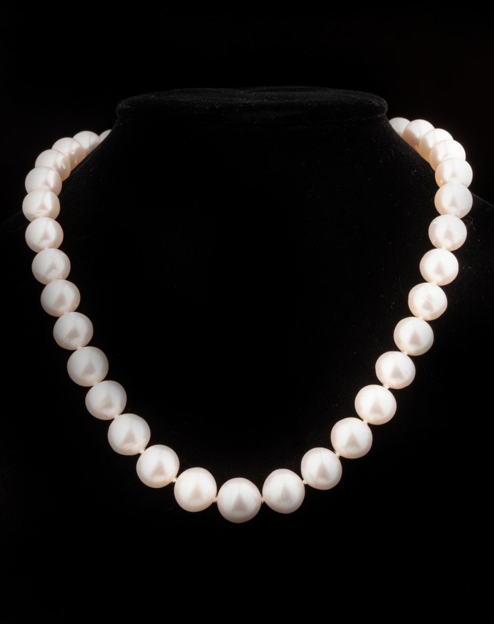 Appraisal: kt Yellow Gold and South Sea Pearl Necklace round off