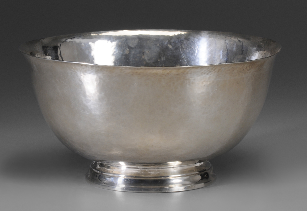 Appraisal: Sterling Revere Style Bowl American th century hammered finish Meriden