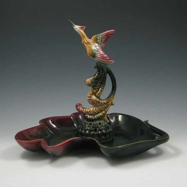 Appraisal: Hull bird of paradise flower frog with tray Bird is