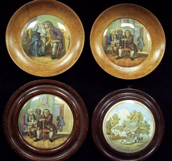 Appraisal: Four Prattware pot lids Dr Johnson The Residence of Anne