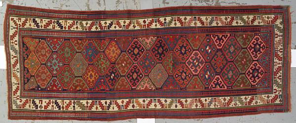 Appraisal: A Kazak runner Caucasus late th century size approximately ft