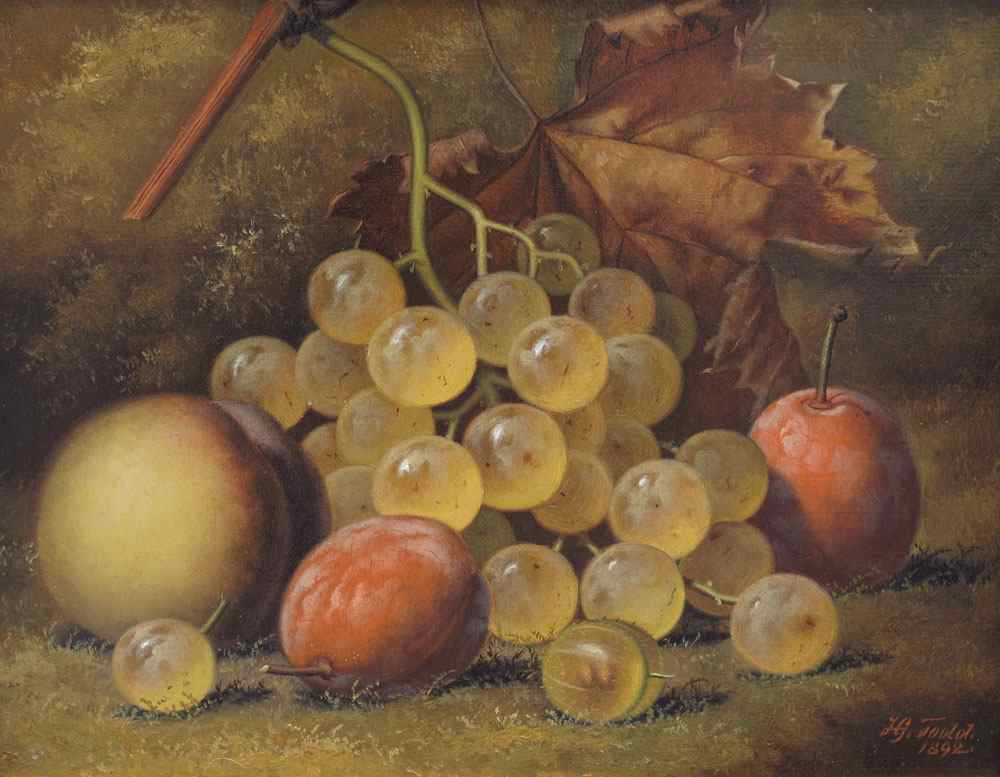 Appraisal: TODD Henry George British - Still Life of Fruit Oil