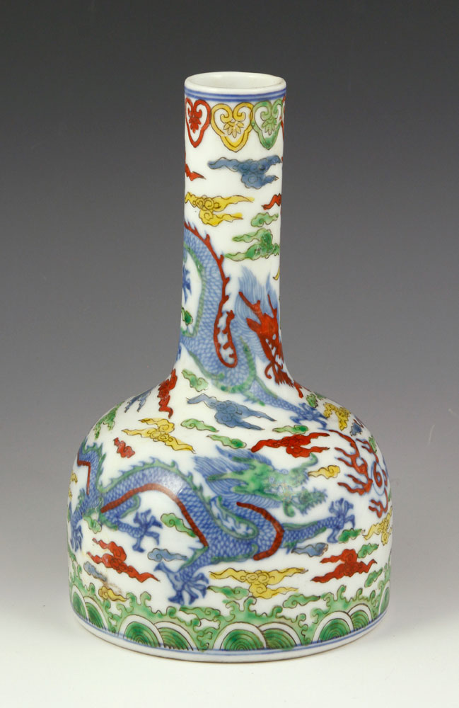 Appraisal: - Chinese Qing Kangxi Doucai Vase Chinese Qing Kangxi doucai