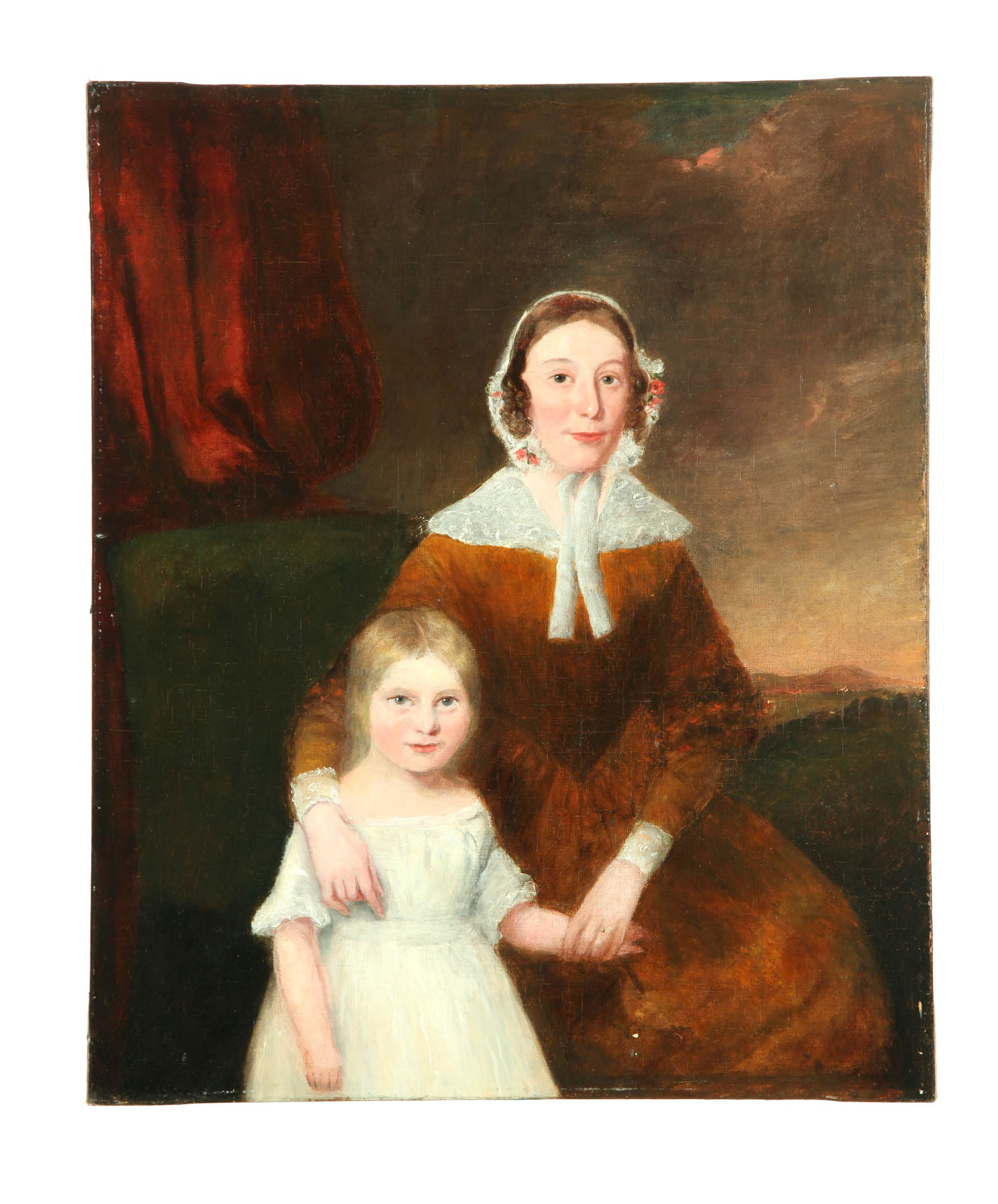 Appraisal: PORTRAIT OF A MOTHER AND CHILD AMERICAN SCHOOL S Oil