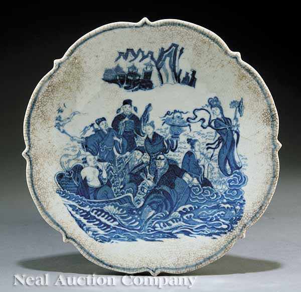 Appraisal: An English Blue and White Transfer-Decorated Ironstone Plate th c