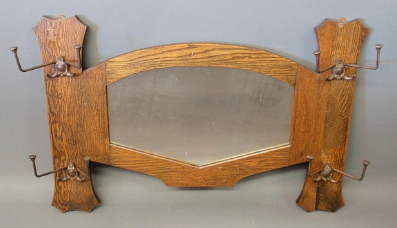 Appraisal: Oak mirror c h x w