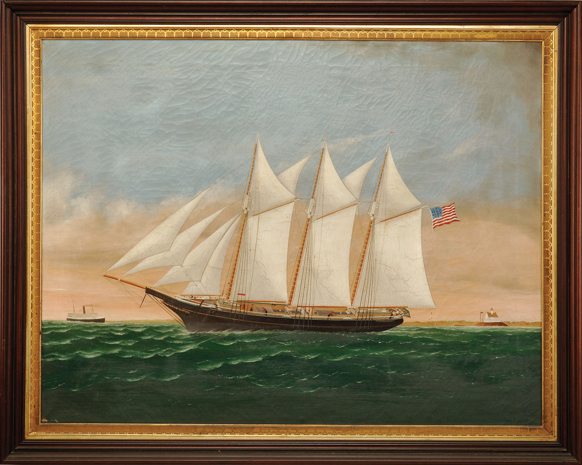 Appraisal: CHARLES SIDNEY RALEIGH AMERICAN - THE THREE- MASTED SCHOONER quot