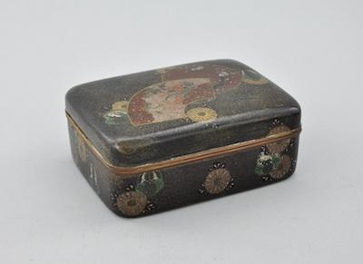 Appraisal: A th Century Japanese Goldstone Cloisonne Box Intricately worked cloisonne