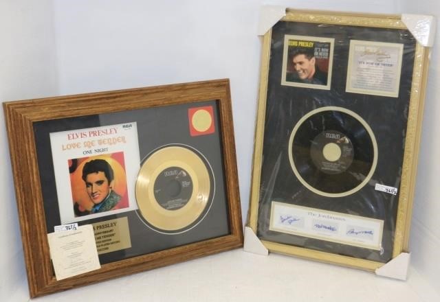 Appraisal: PC ELVIS PRESLEY LOT TO INCLUDE A FRAMED RECORD IT'S