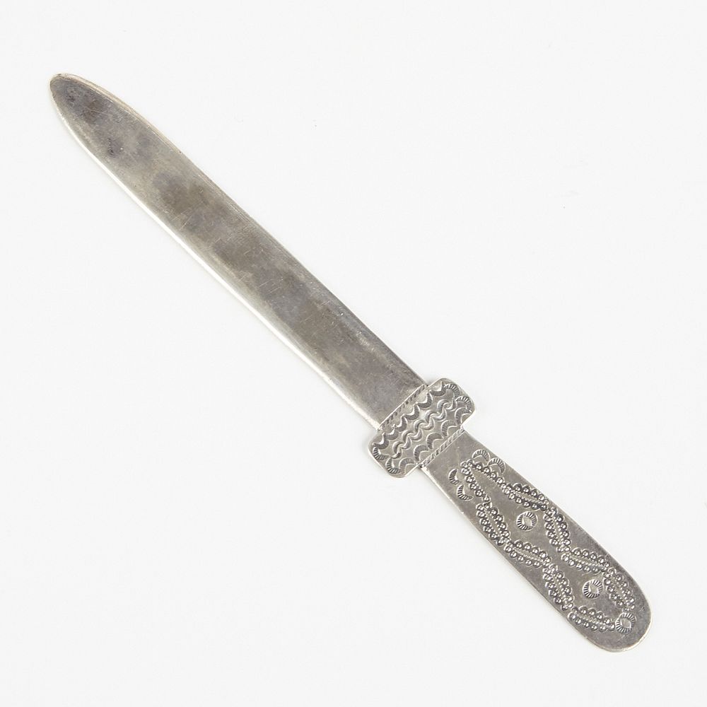 Appraisal: Early th c SW Native American Tooled Silver Letter Opener