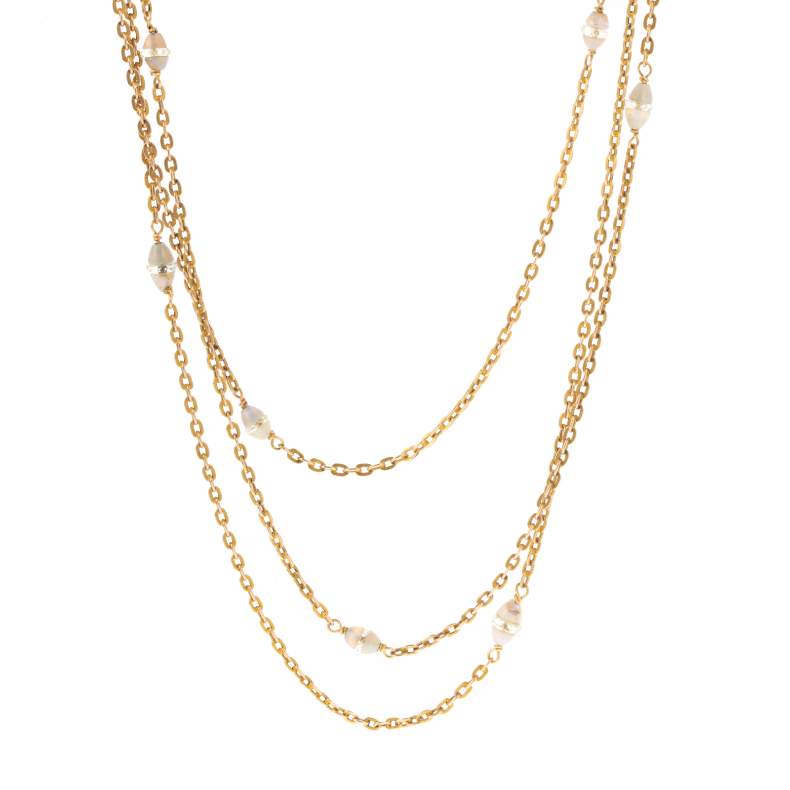 Appraisal: AN ANTIQUE LONG CHAIN IN K YELLOW GOLD K yellow