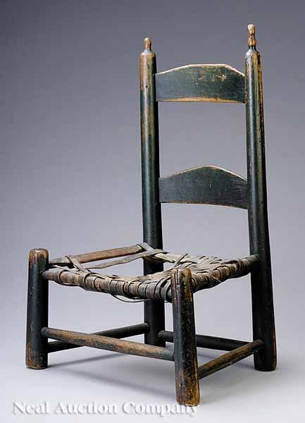 Appraisal: An American Federal Painted Child's Ladderback Chair late th early