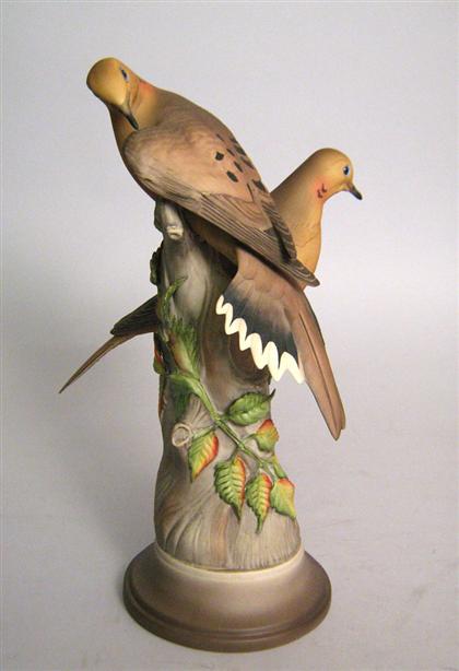 Appraisal: Boehm porcelain figure of mourning doves Modeled as doves perched