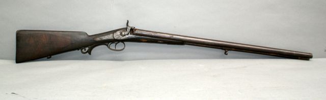 Appraisal: A German double barrel percussion shot gun g inch barrels