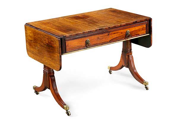 Appraisal: An unusual Regency goncalo alves sofa table An unusual Regency