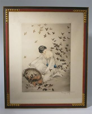 Appraisal: Thieves' a Louis Icart acquatint in original frame signed in