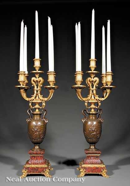 Appraisal: A Pair of Napoleon III Gilt and Patinated Bronze and