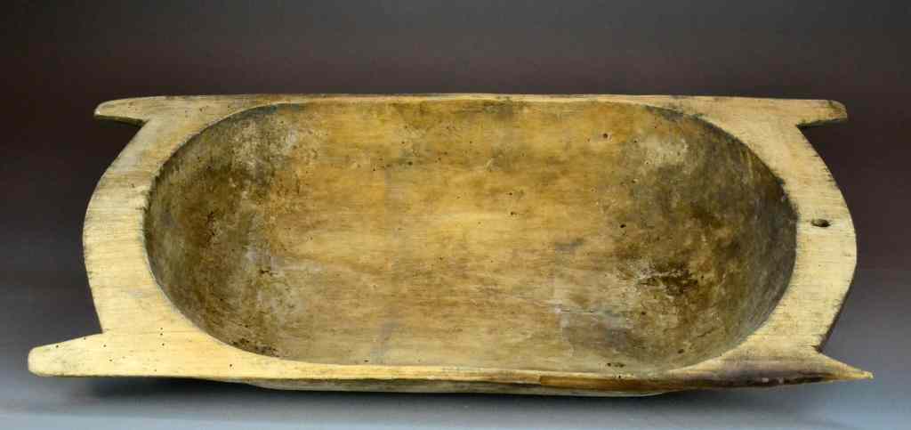 Appraisal: Early American Carved Wooden Dough BowlCarved from log with four