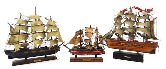 Appraisal: SHIP MODELS Three mixed media models of th and th