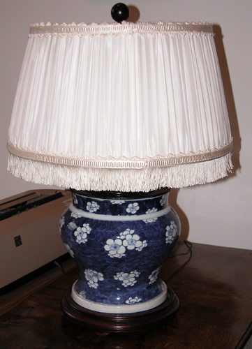 Appraisal: Chinese Decorated Blue and White Porcelain Table Lamp th Century