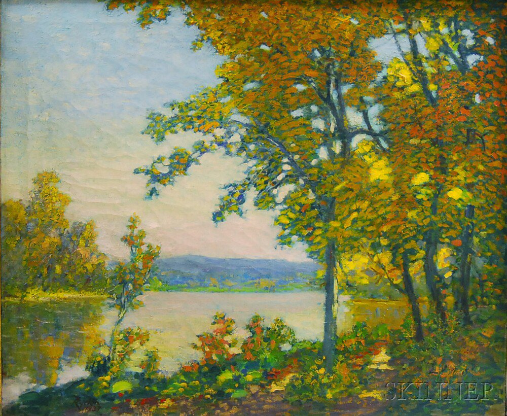 Appraisal: American School th Century Early Autumn Landscape Signed or inscribed