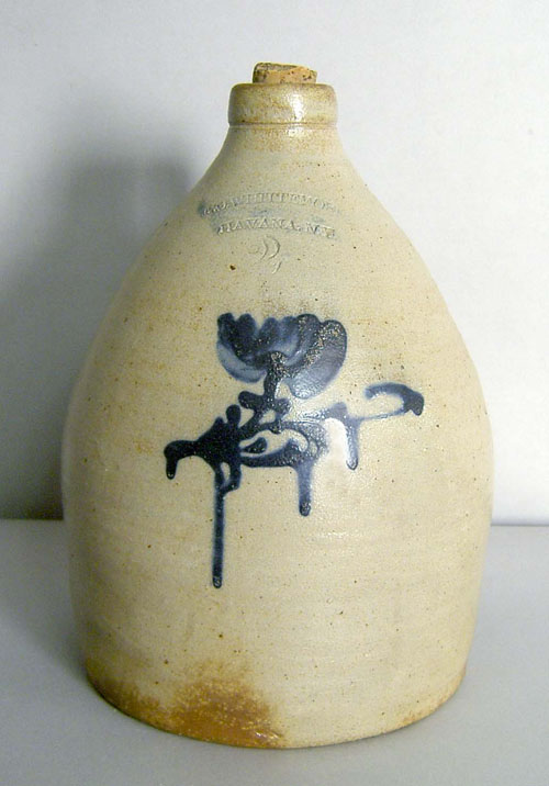 Appraisal: Two gallon stoneware jug th c impressed A O Whittemore