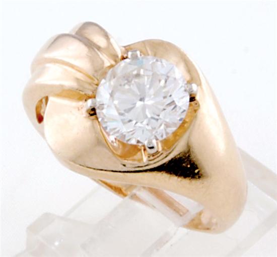 Appraisal: Diamond ring circa offset center diamond ct color I-J clarity