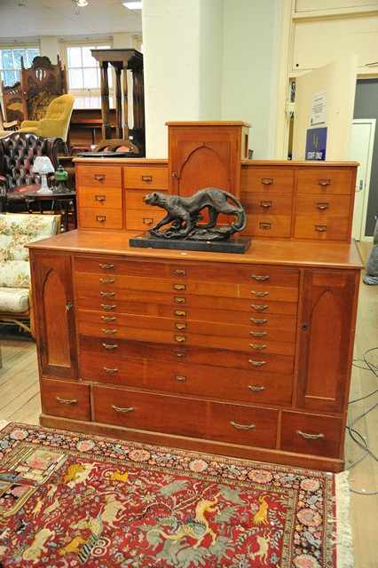 Appraisal: AN SILKY OAK VESTMENT CABINET