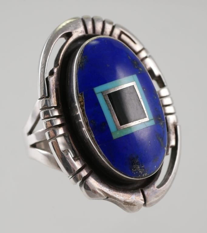 Appraisal: Signed by Native American artist Gilbert Nelson a sterling silver