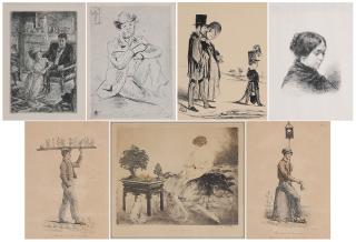 Appraisal: Seven Figural Prints American and French th th century John