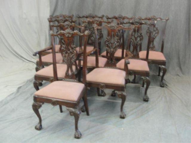 Appraisal: Chippendale Style Mahogany Dining Chairs From an Orange County NY