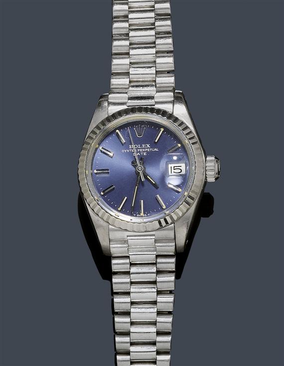 Appraisal: LADY'S WRISTWATCH ROLEX OYSTER DATE s White gold Ref Gold