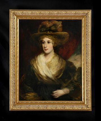 Appraisal: ENGLISH SCHOOL PORTRAIT OF A LADY Oil on canvas relined