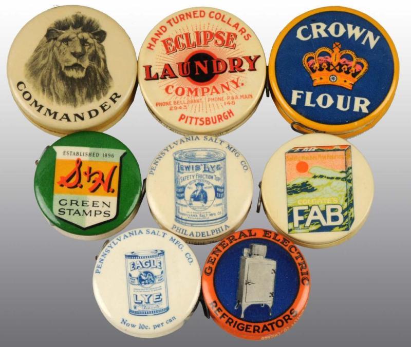 Appraisal: Lot of Celluloid Advertising Tape Measures Description Includes one for