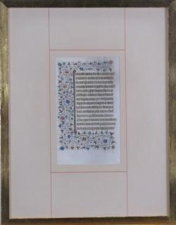 Appraisal: Description A framed antique illuminated manuscript on vellum undetermined classic