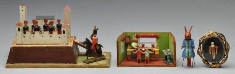 Appraisal: Lot of Vintage Wood Toys Description Erzgebirge miniature room with