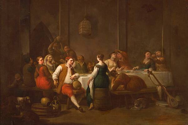 Appraisal: Antonio Beccadelli Italian - A banqueting scene with numerous figures