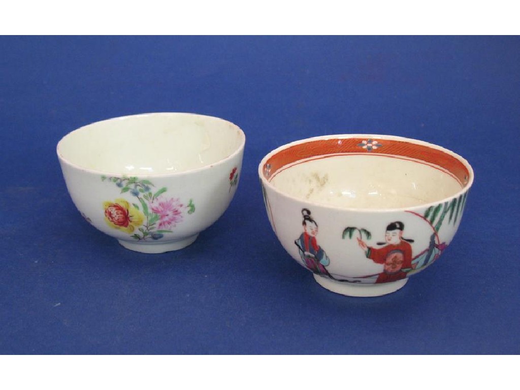 Appraisal: A FIRST PERIOD WORCESTER POLYCHROME TEA BOWL circa painted with