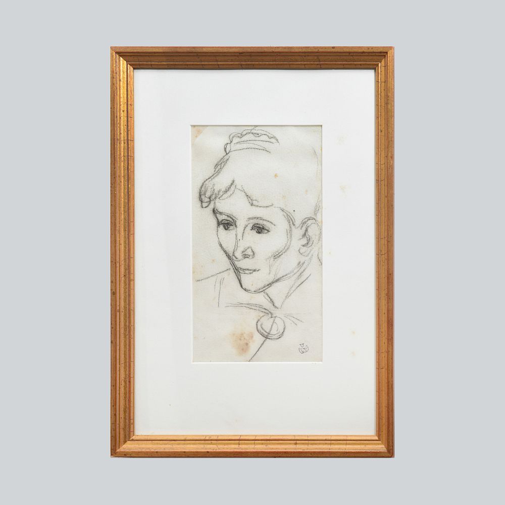 Appraisal: Claude- mile Schuffenecker - Portrait of Mme Schuffenecker Charcoal on