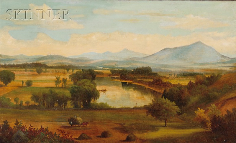 Appraisal: Samuel W Griggs American - Panoramic Landscape with Hay Wagon