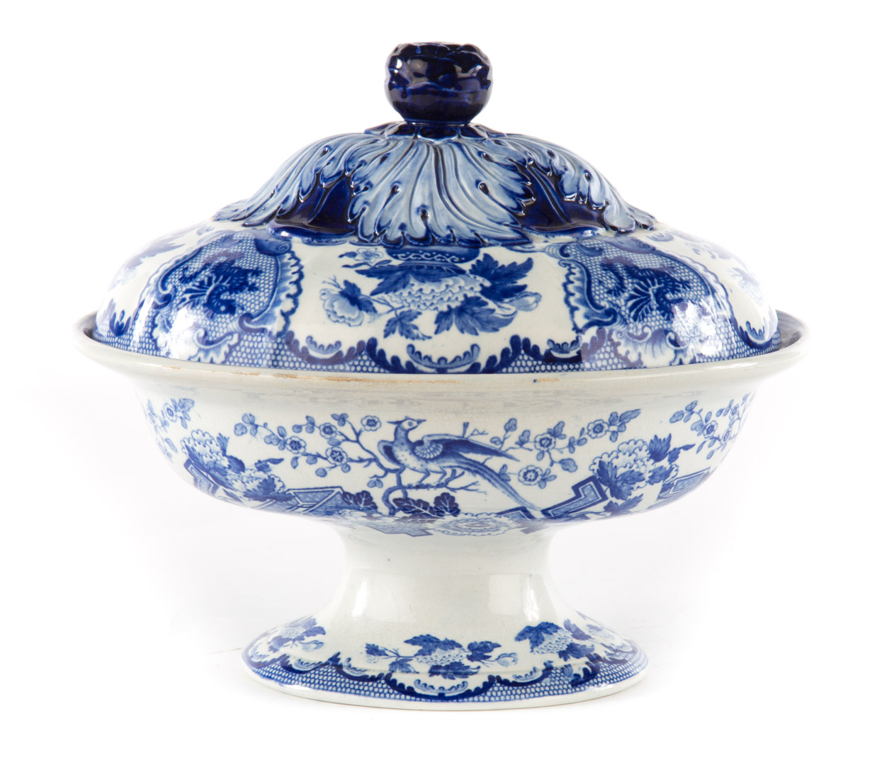 Appraisal: Staffordshire china covered egg coddler second quarter- th century blue