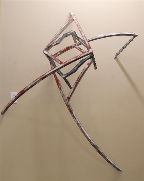 Appraisal: Mel Kendrick Locomotion Painted Wood Wall Sculpture Provenance Consignor purchased