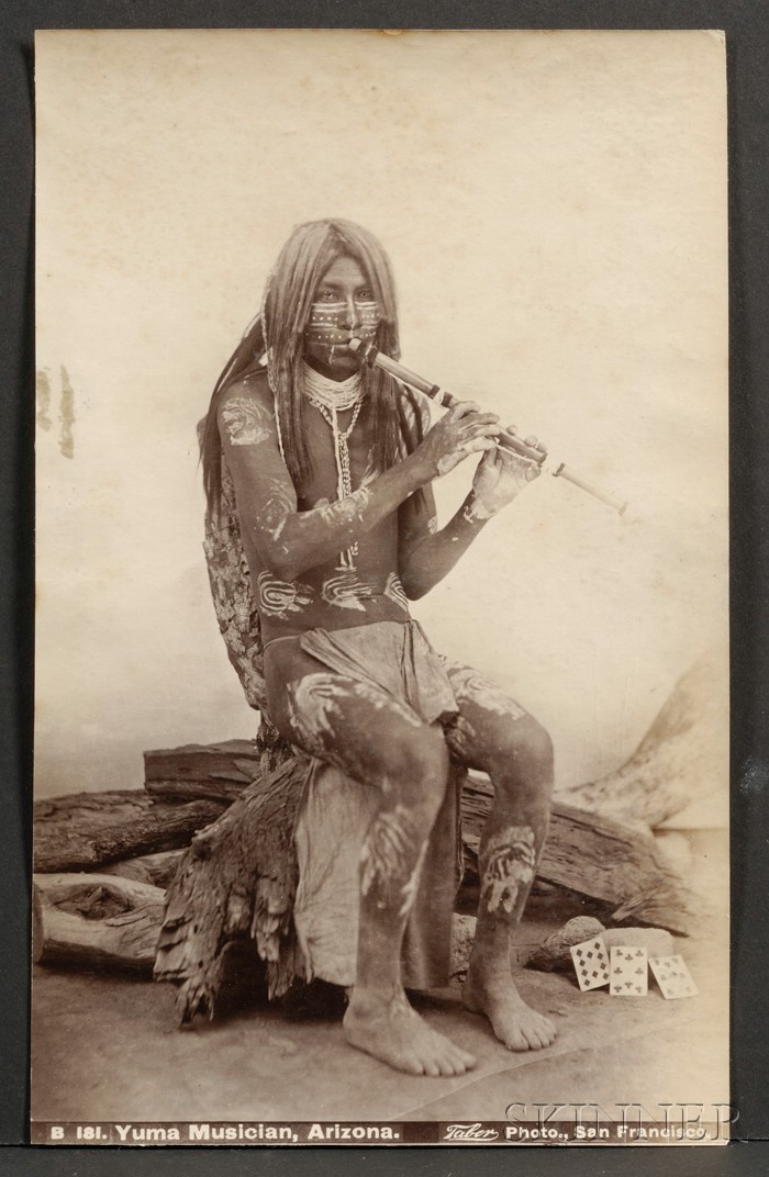 Appraisal: Unmounted Photograph of a Yuma Musician labeled B Yuma Musician