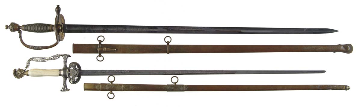 Appraisal: IMPORTANT HISTORICAL LOT OF TWO SWORDS PRESENTED TO MAJOR GENERAL